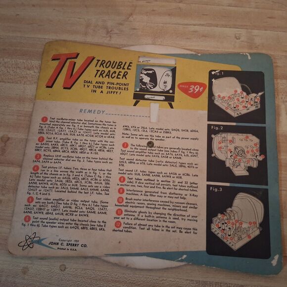 1959 John C. Sperry TV Trouble Shooter’s Guide & Trouble Tracer Set Vintage Tube - Picture 6 of 7